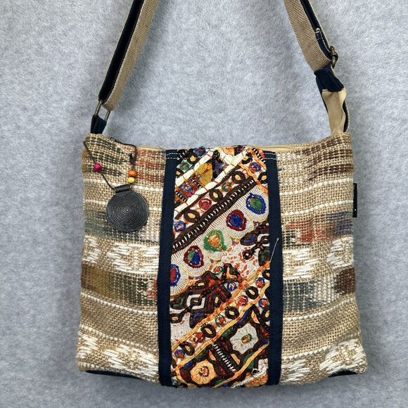 Catori Bohemian Crossbody Shoulder Bag Woven Cloth Handbag Colorful Boho Hippie - Picture 7 of 16